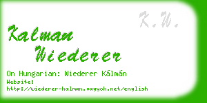 kalman wiederer business card